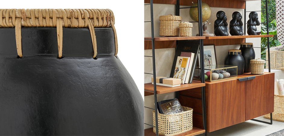Ваза Ceramic Vase & Rattan D17 Ваза Ceramic Vase & Rattan D17 - Loft-Concept в Саратове