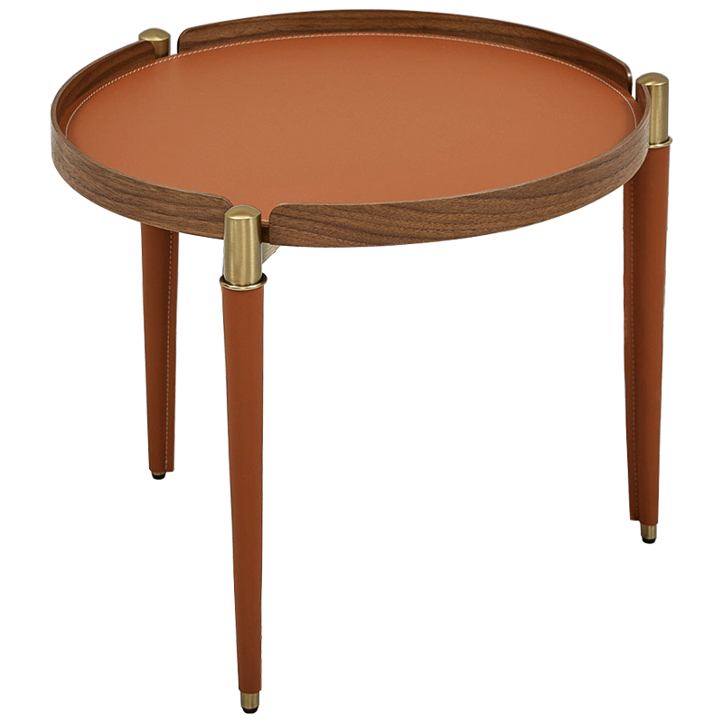 Кофейный стол Ferrey Round Table Side Оранжевый Золотой в Саратове | Loft Concept 