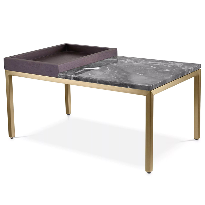 Приставной стол Eichholtz Side Table Forma Латунь Коричневый Серый Приставной стол Eichholtz Side Table Forma Латунь Коричневый Серый в Саратове | Loft Concept