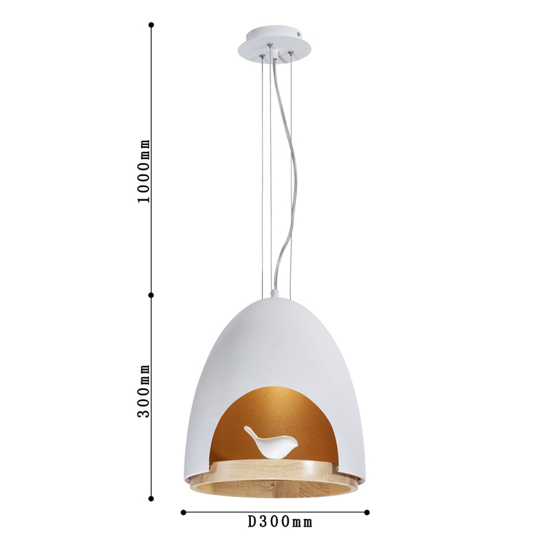 Люстра белого цвета с деревянным обручем PROVENCE BIRD в Саратове