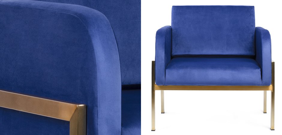 Кресло Velvet Ardmore Chair blue Кресло Velvet Ardmore Chair blue - Loft-Concept в Саратове