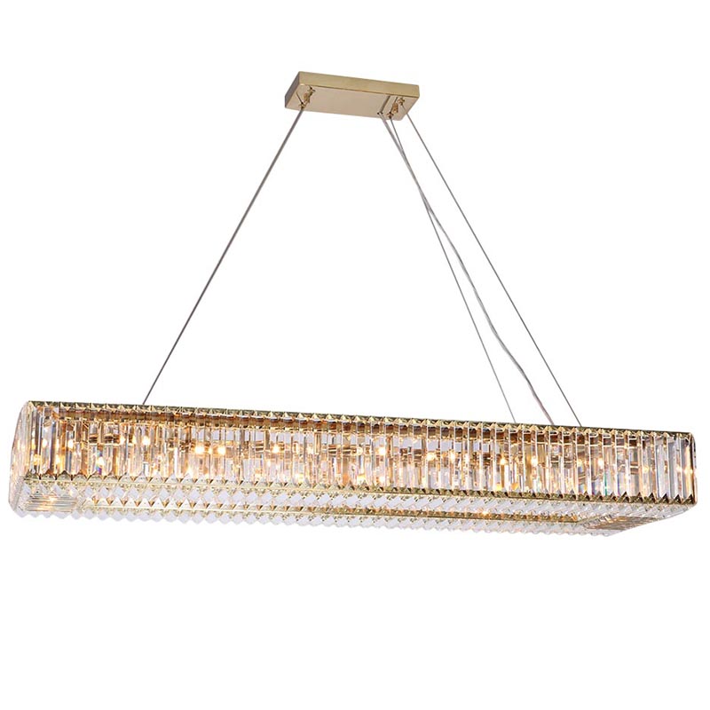 Люстра Darleen Crystal Gold Rectangular Chandelier Золотой Прозрачный (Transparent) в Саратове | Loft Concept 