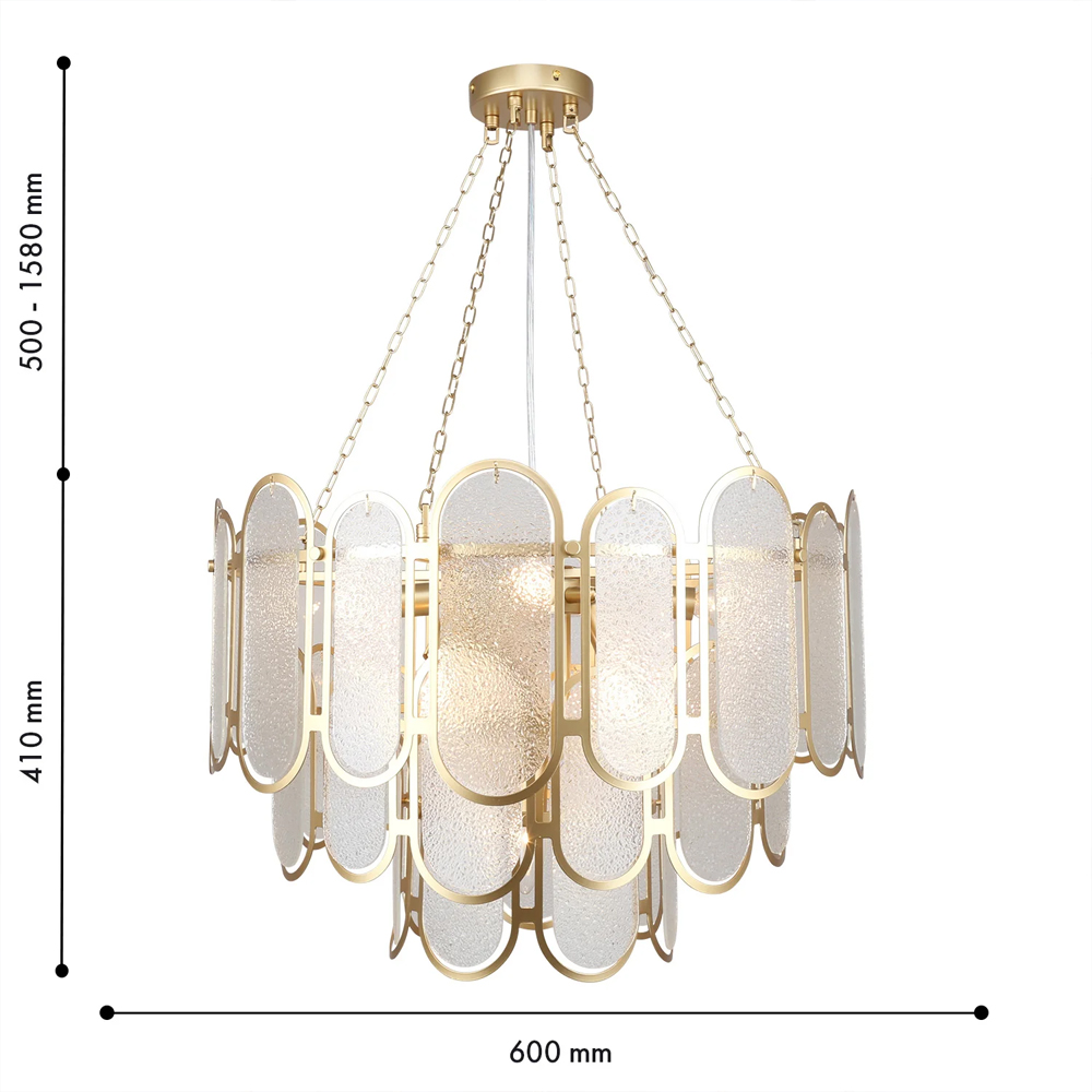 Люстра с многослойным эффектом из овальных элементов из непрозрачного стекла Conformation в Саратове