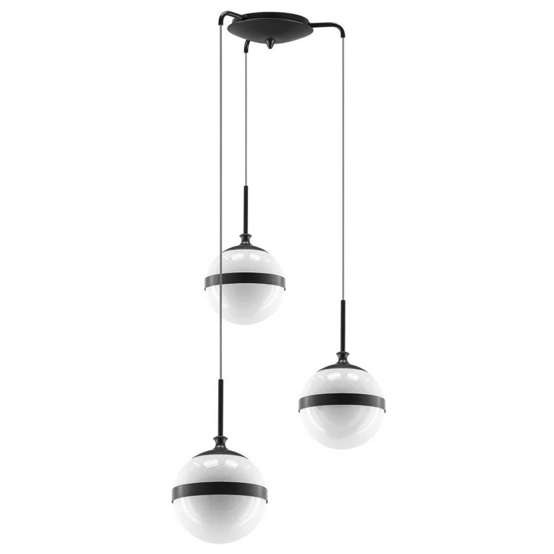 Подвесной светильник Peggy Single Pendant Light Темный хром Белый в Саратове | Loft Concept 