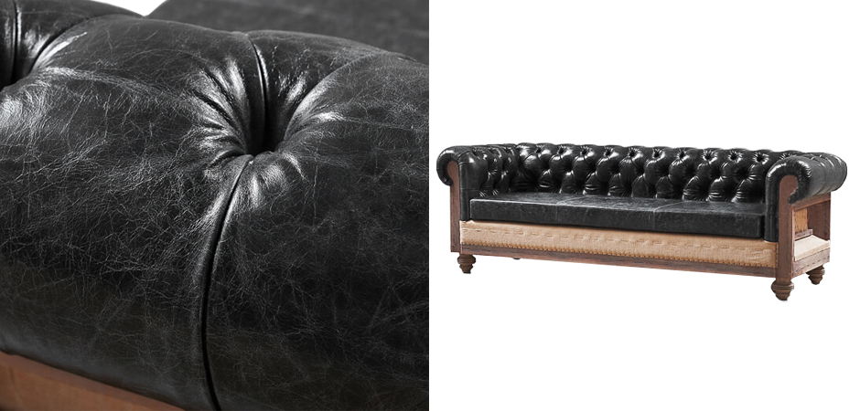 Диван Deconstructed Chesterfield Sofa triple Black leather Диван Deconstructed Chesterfield Sofa triple Black leather - Loft-Concept в Саратове