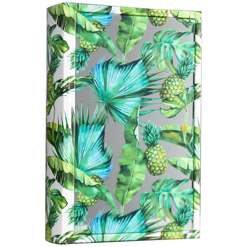 Шкатулка-книга Pineapples and Leaves Mirror Book Box Зеленый Белый Зеркало в Саратове | Loft Concept 