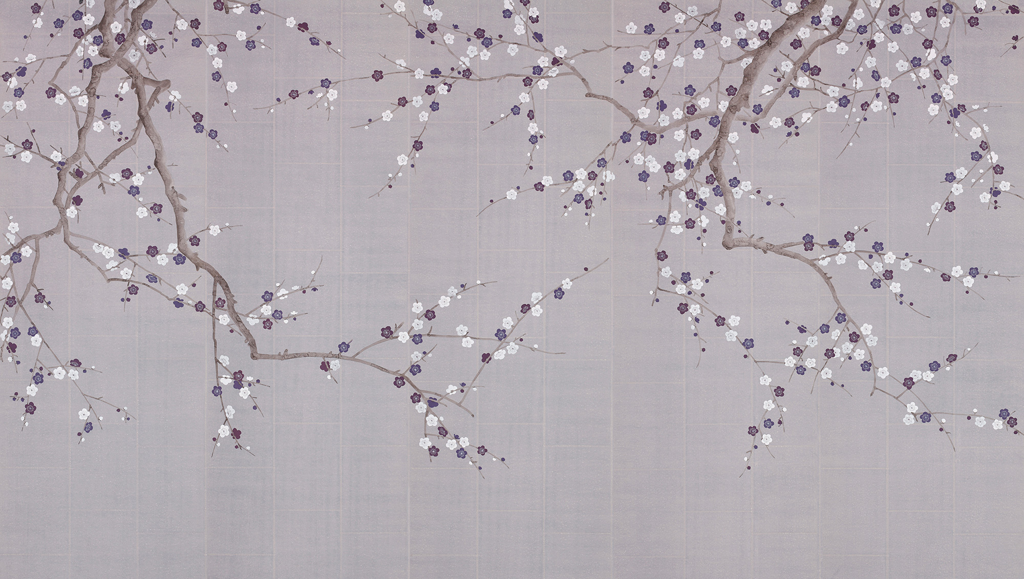 Обои ручная роспись Plum Blossom Lavender on Rich Mauve India tea paper Обои ручная роспись Plum Blossom Lavender on Rich Mauve India tea paper - постер Loft-Concept в Саратове