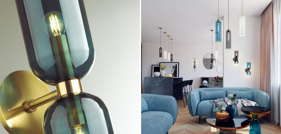 Бра Articolo Double Cup Синее Бра Articolo Double Cup Синее - Loft-Concept в Саратове