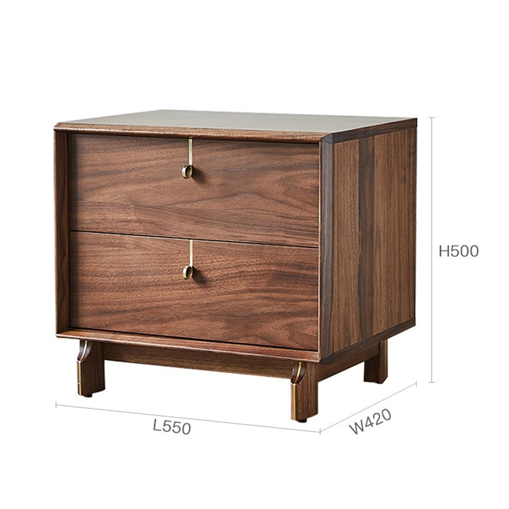 Прикроватный деревянный столик с ящиками Moon Walnut Furniture Прикроватный деревянный столик с ящиками Moon Walnut Furniture в Саратове