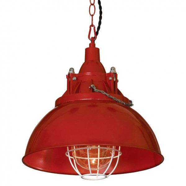 Подвесной светильник Firefighter Helmet Pendant Red Красный в Саратове | Loft Concept 