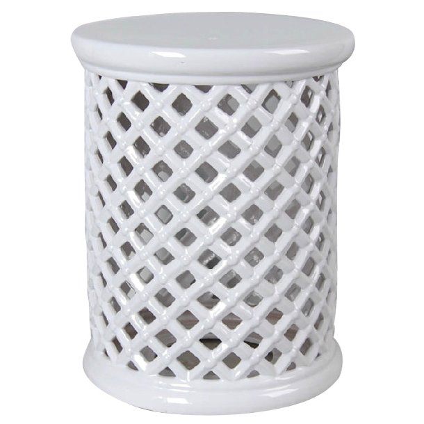 Керамический табурет Romb Garden Stool - White Белый в Саратове | Loft Concept 