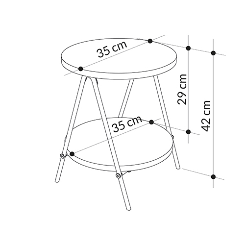 Стол приставной с 2-мя круглыми белыми столешницами ESSEL SIDE TABLE WHITE в Саратове