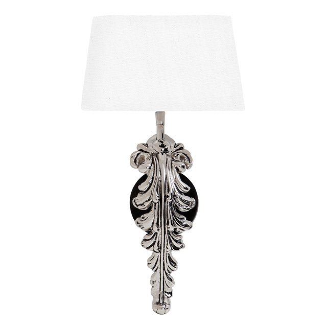 Бра Eichholtz Wall Lamp Beau Site Nickel+White Никель Белый в Саратове | Loft Concept 