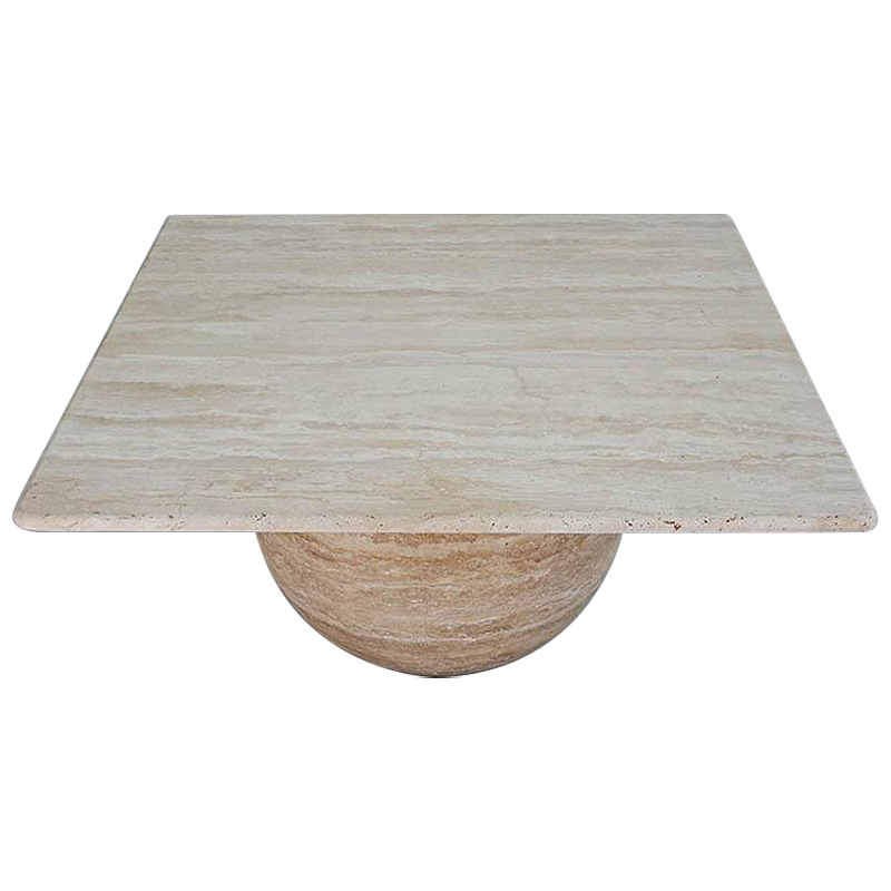 Кофейный стол Edna Travertine Coffee Table Коричневый Бежевый в Саратове | Loft Concept 