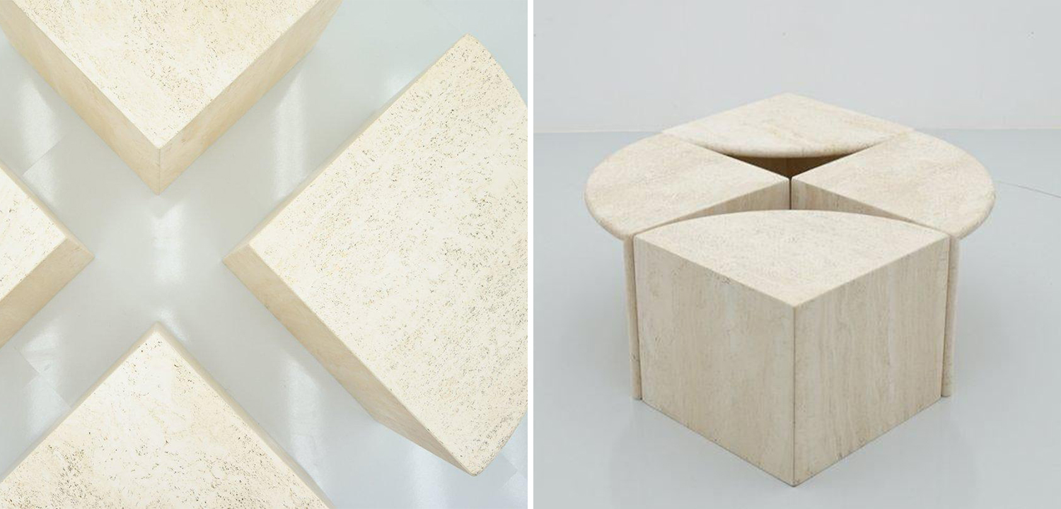 Модульный кофейный стол Set of Four Travertine Side or Coffee Tables - фото №1