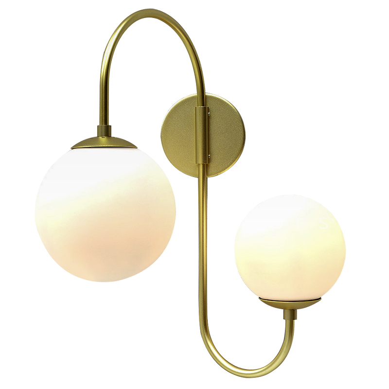 Бра Gooseneck Pelle Gold Wall Lamp Золотой Белый в Саратове | Loft Concept 