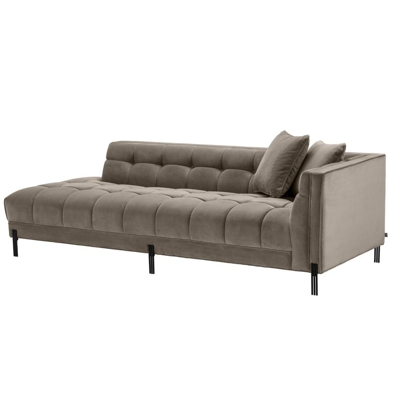 Кушетка Eichholtz Lounge Sofa Sienna Right greige Бежево-серый Темная бронза в Саратове | Loft Concept 