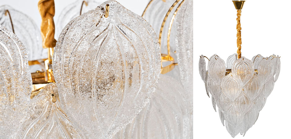 Люстра Textured Glass Chandelier Petal 10 Люстра Textured Glass Chandelier Petal 10 - Loft-Concept в Саратове