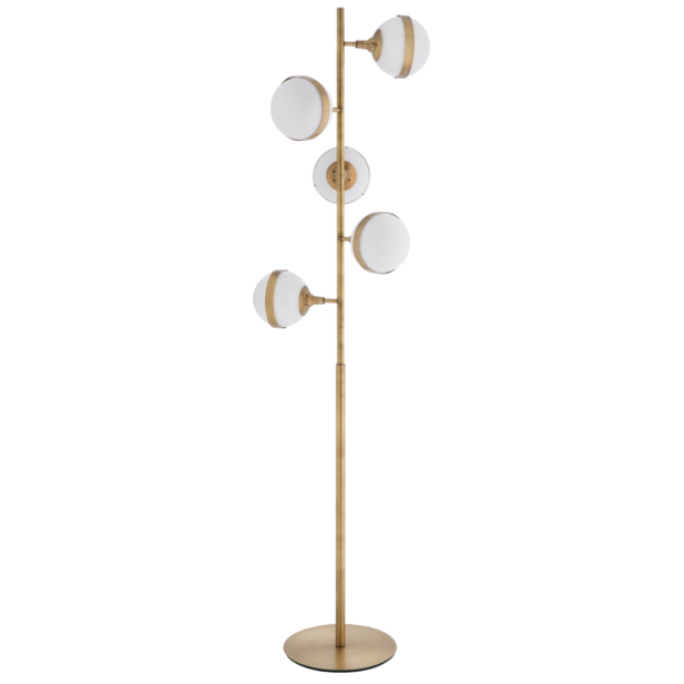 Торшер Peggy Guggen Brass FLOR LAMP Белый Латунь в Саратове | Loft Concept 