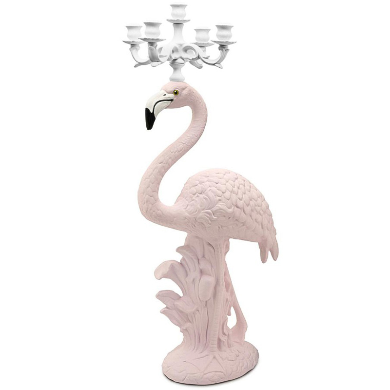 Подсвечник Candleholder Flamingo Bisc. White Pink Белый Розовый в Саратове | Loft Concept 