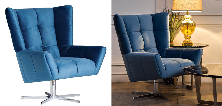 Кресло вращающееся Lord Armchair blue Кресло вращающееся Lord Armchair blue - Loft-Concept в Саратове