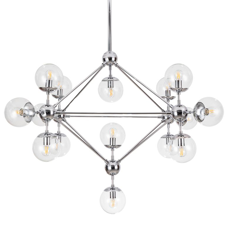 Люстра Modo Chandelier Chrome 15 Хром Прозрачный в Саратове | Loft Concept 