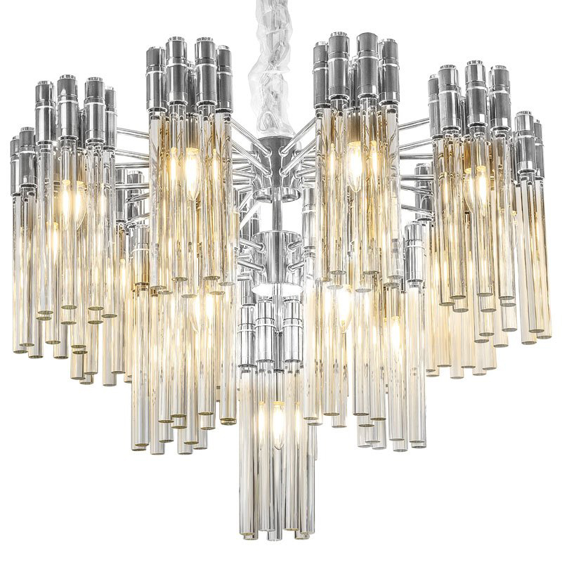 Люстра Contemporary Chandelier Crystal Silver Прозрачное Стекло Серебряный в Саратове | Loft Concept 