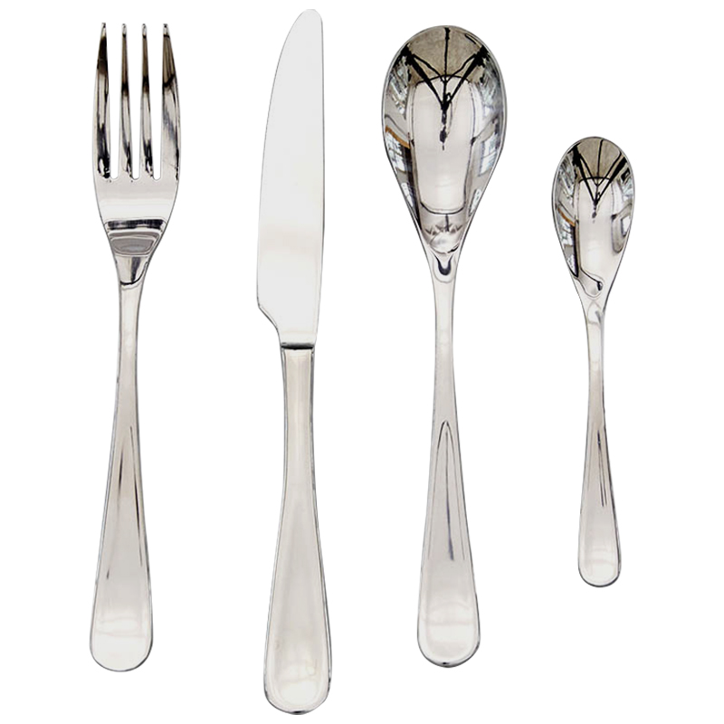 Столовые приборы на 1 персону Contemporary Cutlery Set Серебряный в Саратове | Loft Concept 