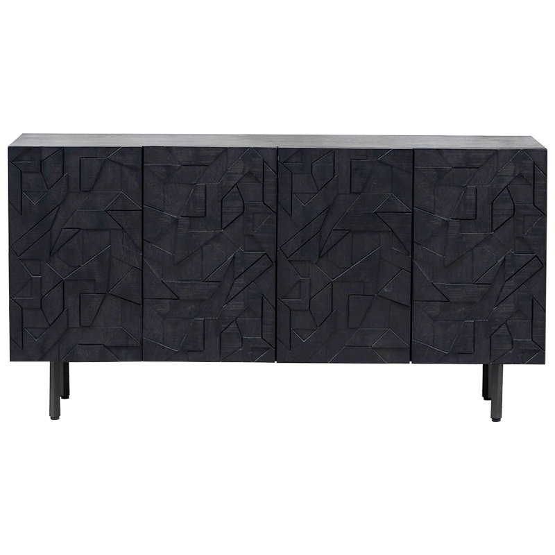 Комод Polygonal Ornament Chest of Drawers L Черный в Саратове | Loft Concept 