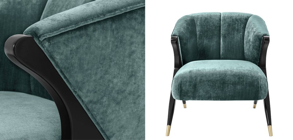 Кресло Eichholtz Chair Pavone Aegean Green Кресло Eichholtz Chair Pavone Aegean Green - Loft-Concept в Саратове
