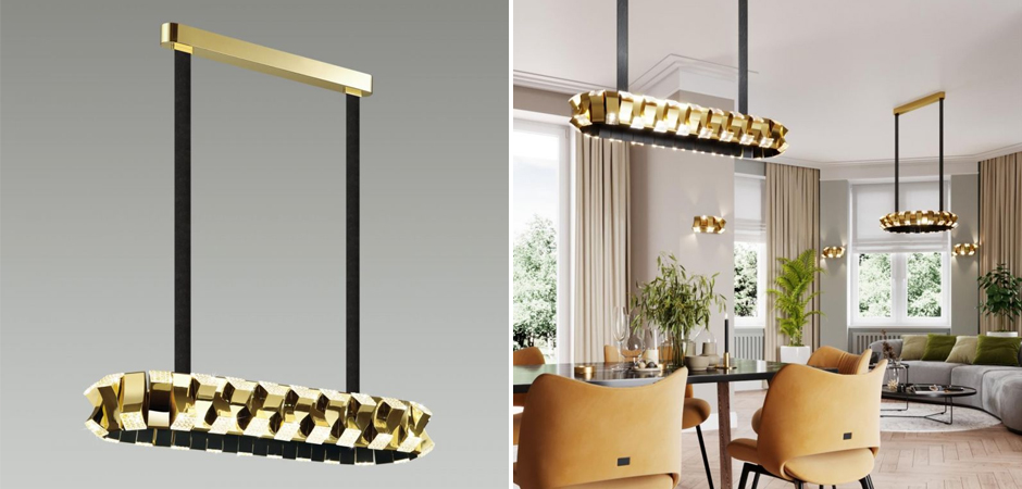 Люстра Rotus Gold Овальная Люстра Rotus Gold Овальная - Loft-Concept в Саратове