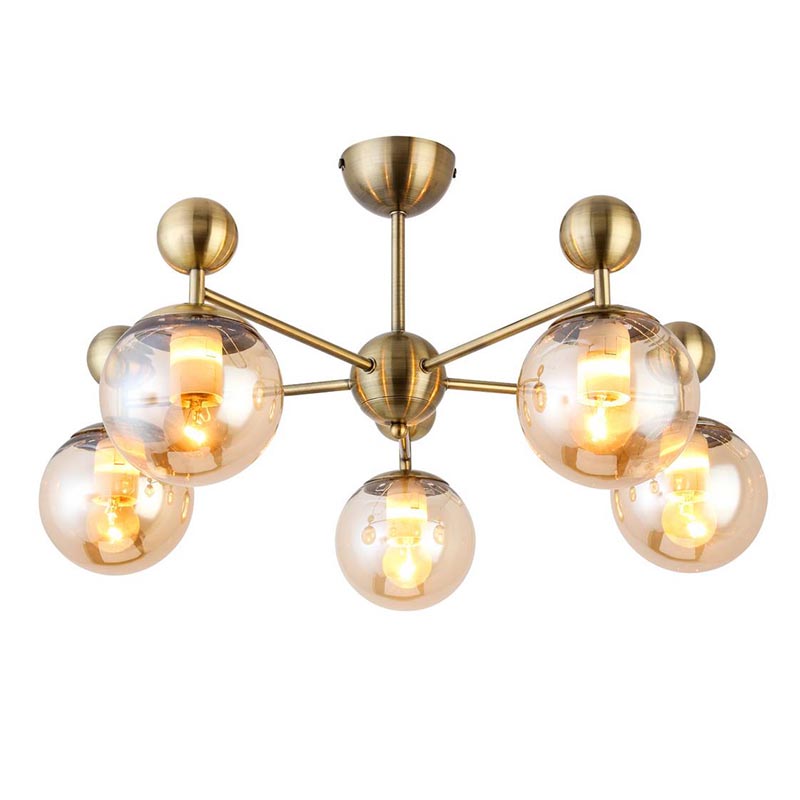 Потолочная люстра Demian Bronze Chandelier Бронза Янтарный в Саратове | Loft Concept 