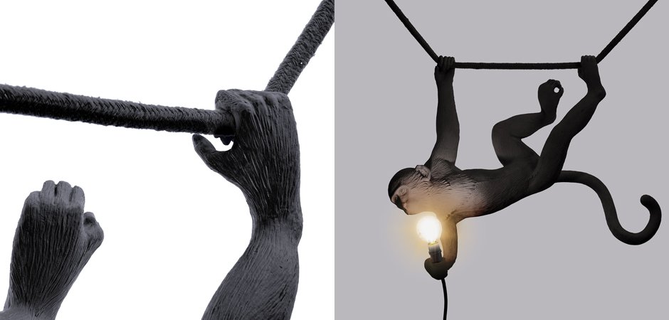 Подвесной светильник Seletti The Monkey Lamp Swing Black Подвесной светильник Seletti The Monkey Lamp Swing Black - Loft-Concept в Саратове