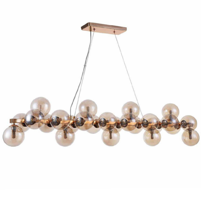 Люстра Berries Chandelier Rectangle Amber 120 Глянцевое золото Янтарь (Amber) в Саратове | Loft Concept 