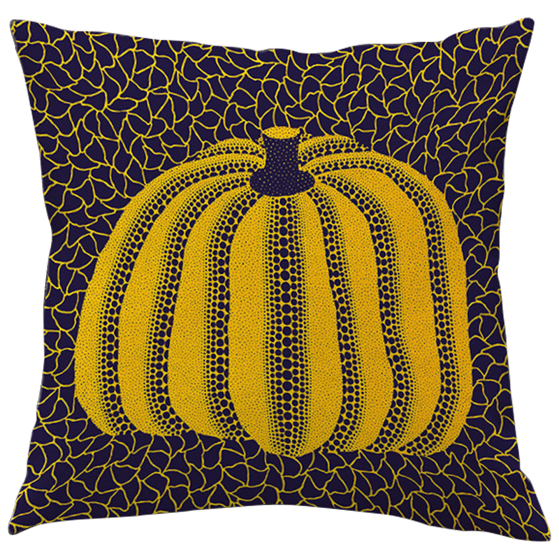 Декоративная подушка Yayoi Kusama Pumpkin Yellow Черный Желтый в Саратове | Loft Concept 