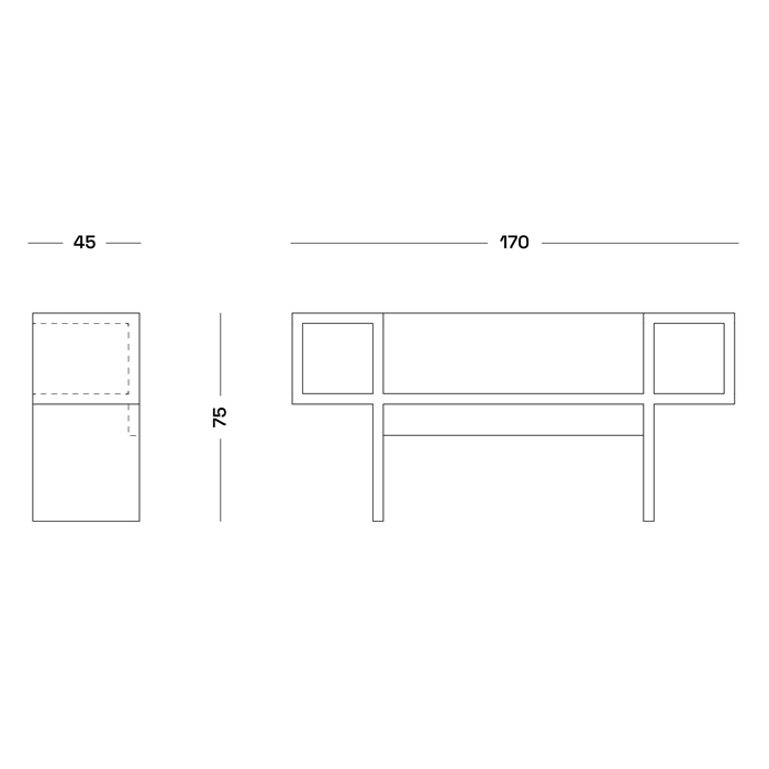 Дизайнерская разноцветная скамья Poltronova Canton Bench в Саратове