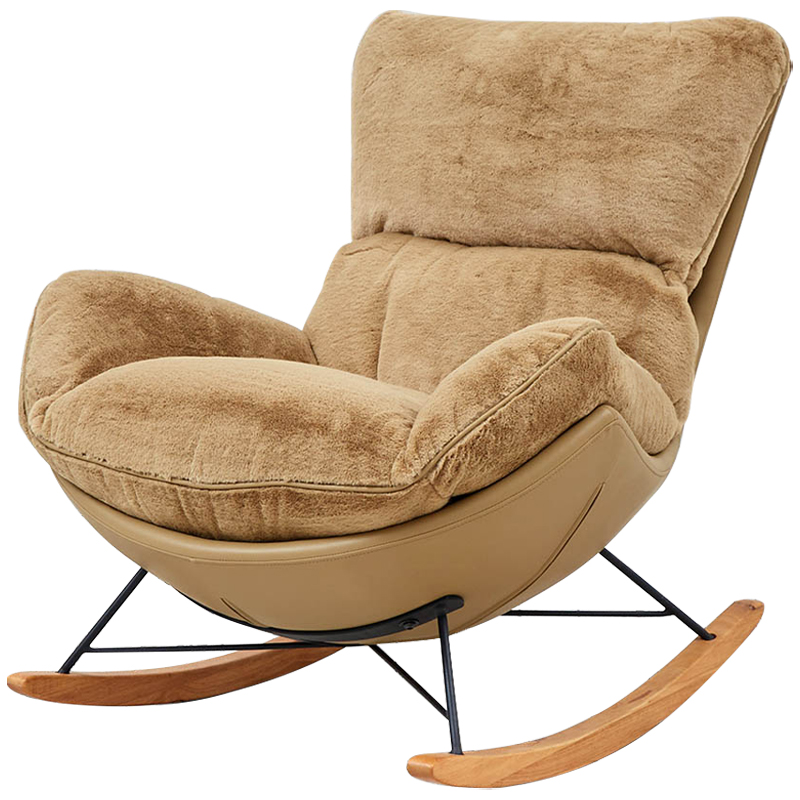 Кресло-качалка Kenneth Rocking Chair Коричневый Бежевый Древесина в Саратове | Loft Concept 