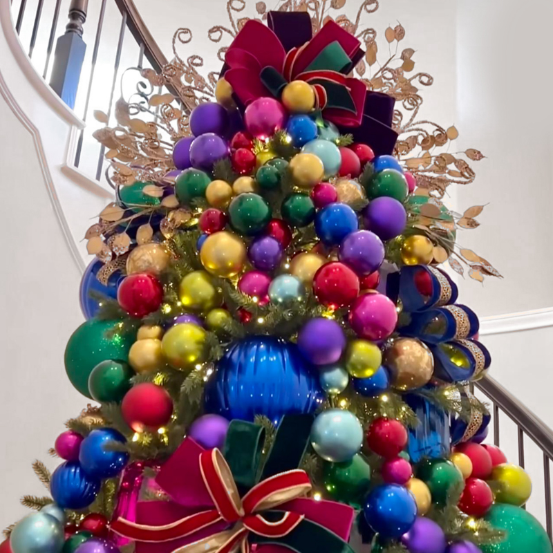 Дизайнерская Елка с Разноцветными шарами Christmas tree colorful balls Мульти в Саратове | Loft Concept 