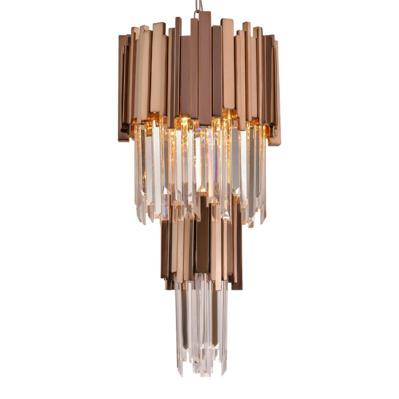 Люстра многоярусная Luxxu Modern Cascade Chandelier Bronze Metal Glass 35 Бронза Прозрачное Стекло в Саратове | Loft Concept 