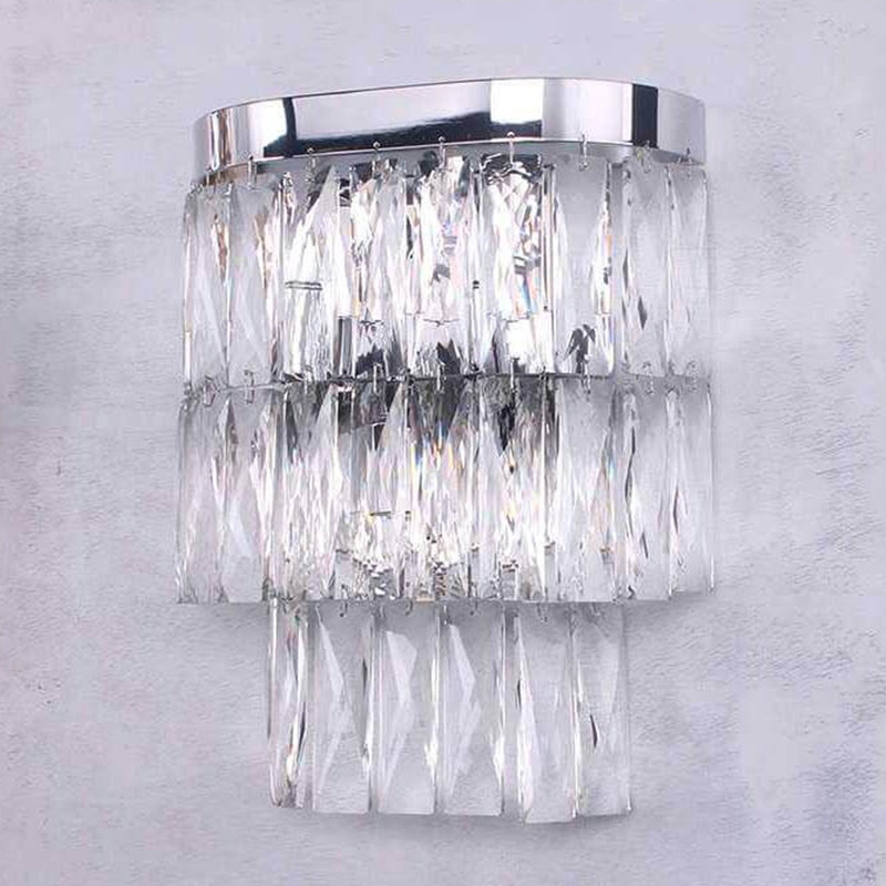 Бра Crystal Pendants Regena Chrome Wall Lamp Хром Прозрачный (Transparent) в Саратове | Loft Concept 