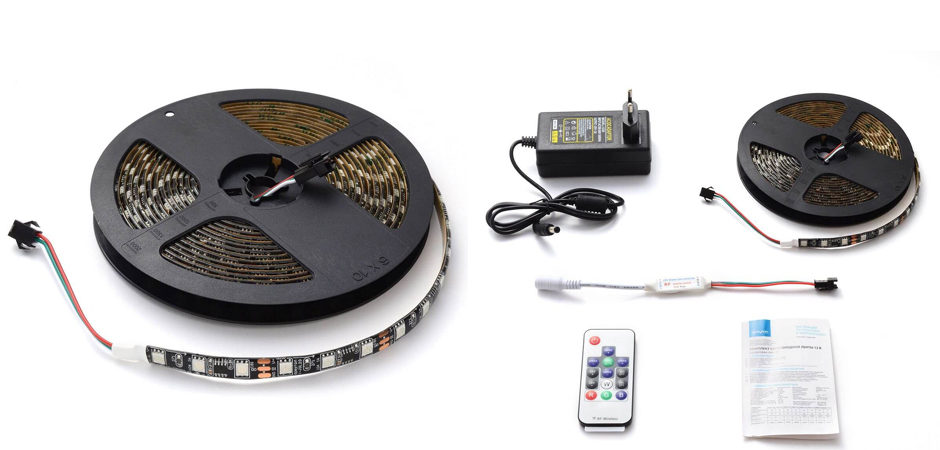 Комплект светодиодной влагозащищенной ленты 14,4W/m 60Led/m 5050SMD разноцветный 5M Комплект светодиодной влагозащищенной ленты 14,4W/m 60Led/m 5050SMD разноцветный 5M - Loft-Concept в Саратове
