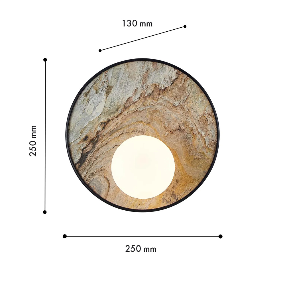 Бра круглое с каменным диском в металлической раме Sandstone Painting в Саратове