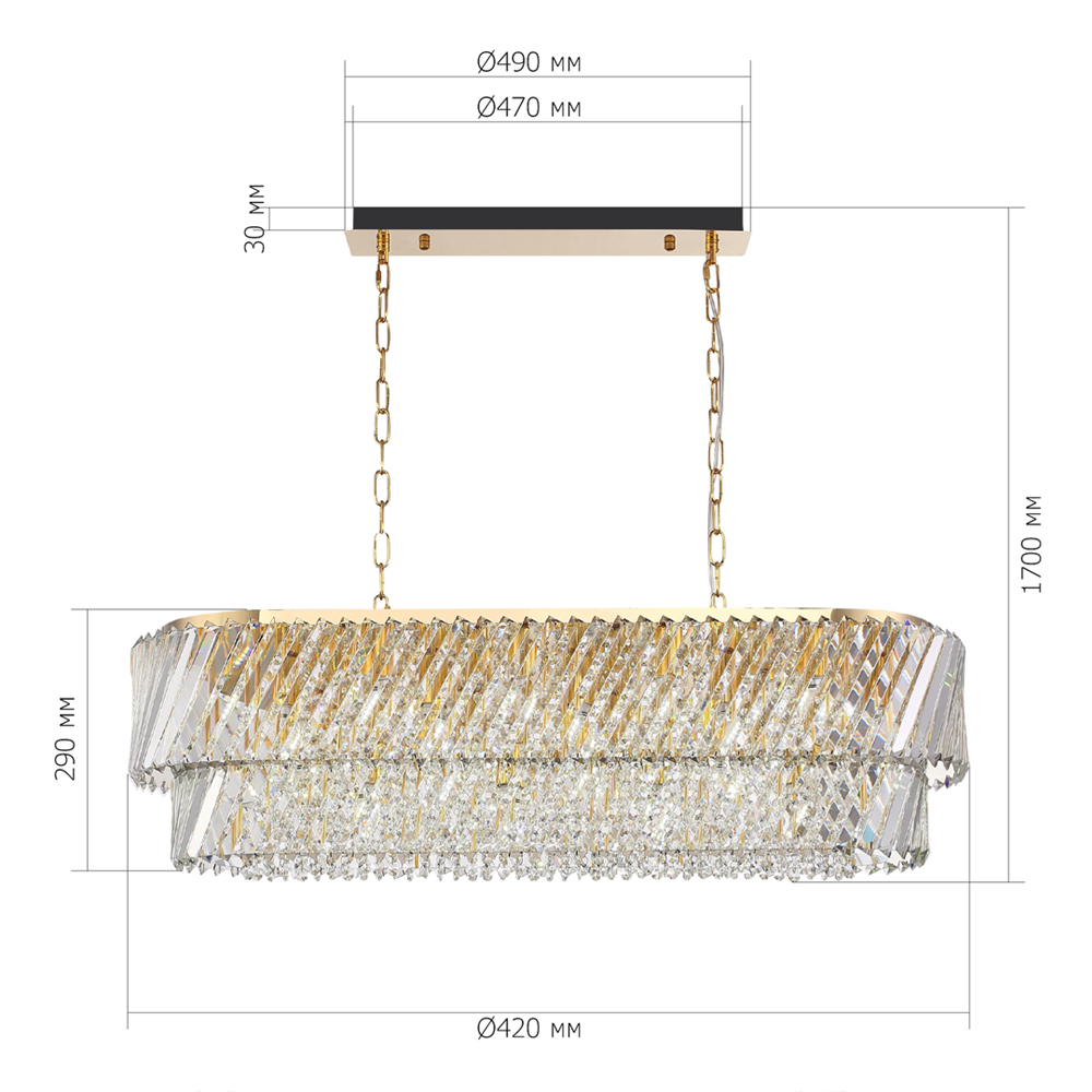 Люстра овальная в классическом обрамлении Light Connoisseurs Beauty в Саратове