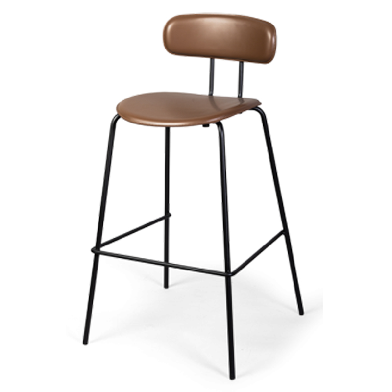 Барный стул Renis Brown Barstool Черный Коричневый в Саратове | Loft Concept 