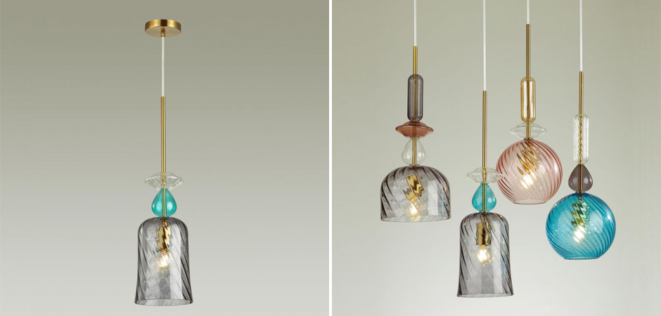 Подвесной Geometry Glass Голубой Подвесной Geometry Glass Голубой - Loft-Concept в Саратове