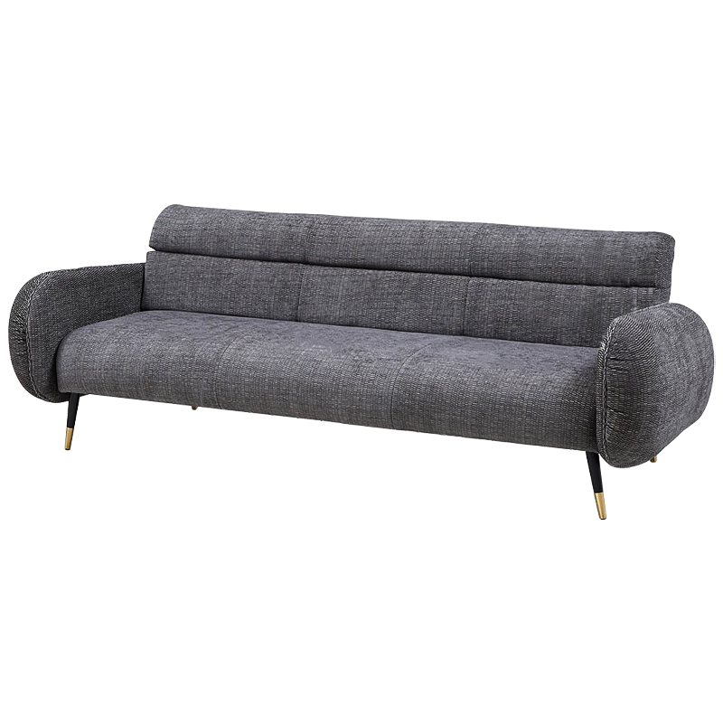 Диван Hebert Sofa Grey L Серый Серый Черный Латунь в Саратове | Loft Concept 