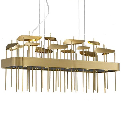 Светодиодная дизайнерская инсталляция ANODINE Perlina Rectangle  Chandelier Золотой в Саратове | Loft Concept 