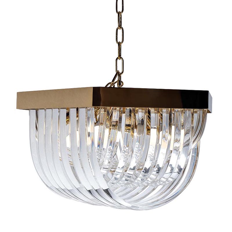 Люстра Retro FROZEN GLASS gold 9 lamp Глянцевое золото в Саратове | Loft Concept 