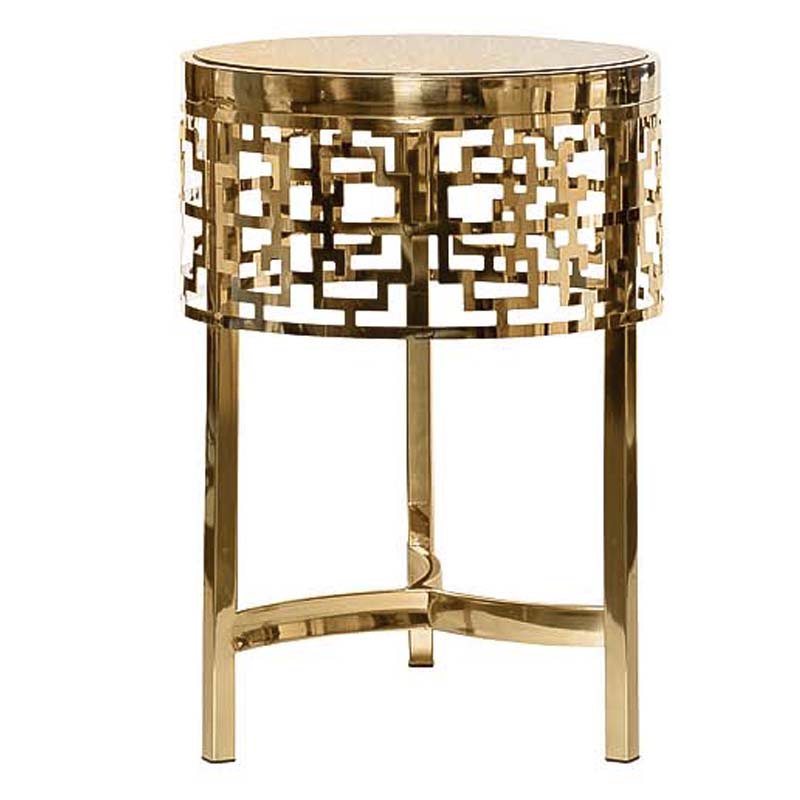 Приставной стол Yen Geometry Side Table pink gold 50 Глянцевое золото в Саратове | Loft Concept 