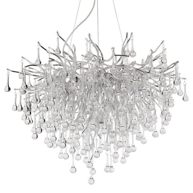 Люстра Droplet Chandelier Silver 80 Серебряный Прозрачное Стекло в Саратове | Loft Concept 